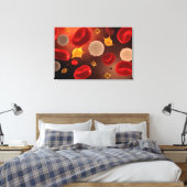 Bloedplaatjes met rode bloedcellen 2 canvas afdruk (Insitu (Slaapkamer))