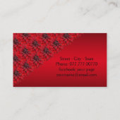 Bloedrode dahlias in een gothisch visitekaartje (Achterkant)