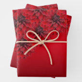 Bloedrode dahlias in gothische stijl inpakpapier vel (In situ)