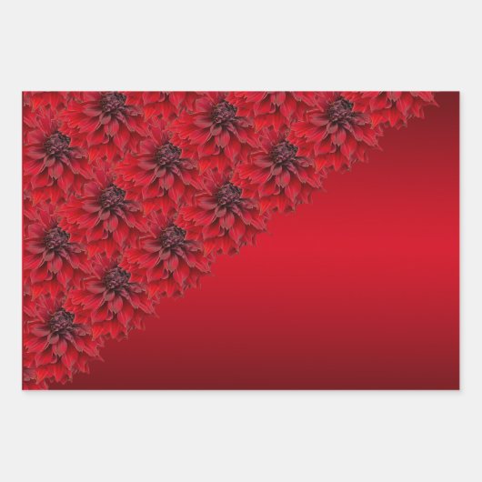 Bloedrode dahlias in gothische stijl inpakpapier vel (Voorkant)