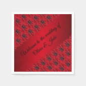 Bloedrode dahlia's in gotische stijl servetten voo (Voorkant)