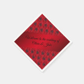 Bloedrode dahlia's in gotische stijl servetten voo (Hoek)