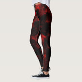 Bloedrode draak op zwart leggings (Links)