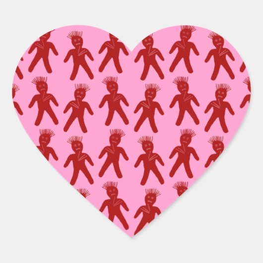 Bloedrode hond hart sticker (Voorkant)