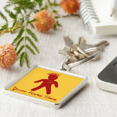 Bloedrode hond sleutelhanger (Zijkant)
