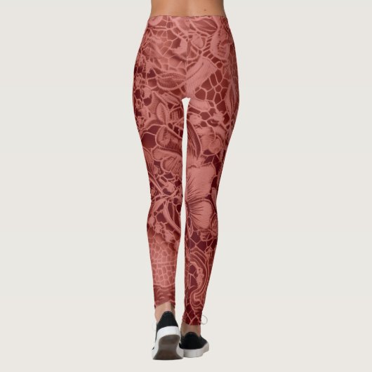 "Bloedrode  kant" Leggings (Achterkant)