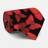 Bloedrode lichtervlinder stropdas (Opgerold)
