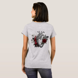 Bloedrode rozen met hart T-shirt