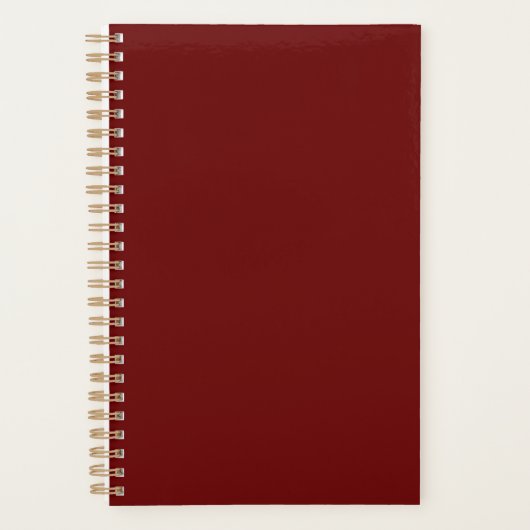 Bloedrood (effen kleur) planner (Voorkant)