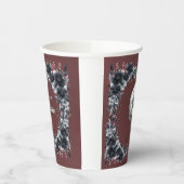 Bloedrood gotisch zwart bloemendesign bruidsdouche papieren bekers (Links)