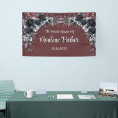 Bloedrood gotische zwarte bloem bruiloft feest spandoek (Beurs)