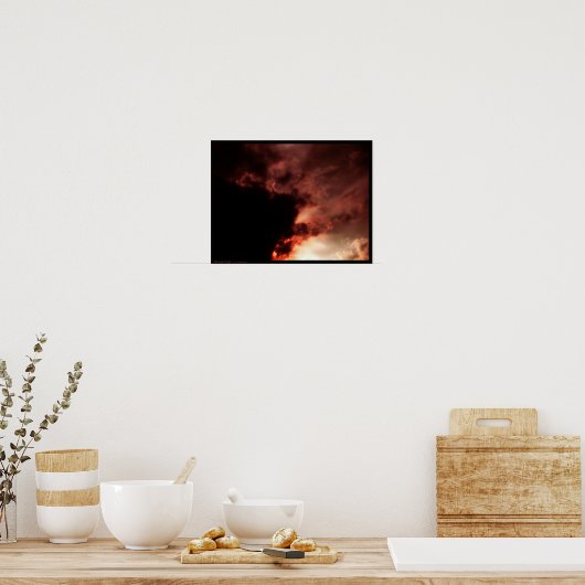 bloedrood poster (Keuken)