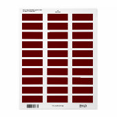 Bloedrood Retouradreslabel Etiket (Full Sheet)