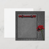 Bloedroze Gotische Trouw Uitnodiging (Voorkant / Achterkant)