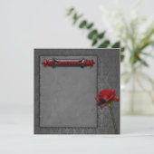 Bloedroze Gotische Trouw Uitnodiging (Staand voorkant)