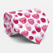 Bloedroze Waterverf Bloem Stropdas (Opgerold)