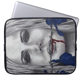 Bloedrozen Vampier Vrouw Goth Horror Fantasy Kunst Laptop Sleeve