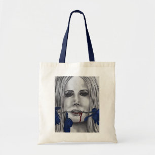 Bloedrozen Vampier Vrouw Portret Bloed Goth Kunst Tote Bag