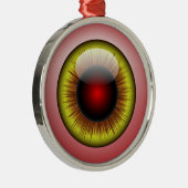 Bloedschot Eyeball Yellow Iris Round Pupil Metalen Ornament (Rechts)