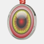 Bloedschot Eyeball Yellow Iris Round Pupil Metalen Ornament (Links)