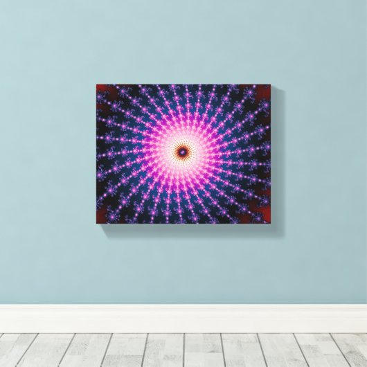 Bloedschot Fractal Swirl Canvas Afdruk (Insitu (Houten vloer))