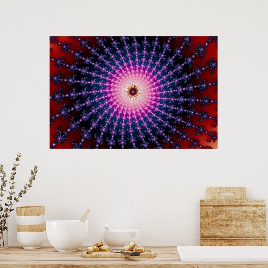 Bloedschot Fractal Swirl Poster (Keuken)
