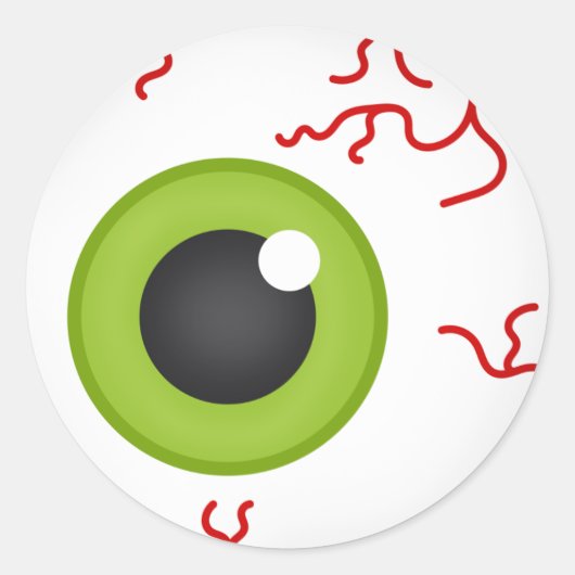 Bloedschot Green Eyeball Offset Halloween Sticker (Voorkant)