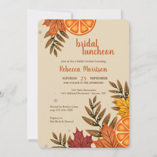 Bloedsinaasappels en herfstbladeren kaart
