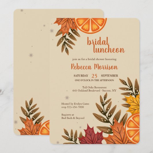 BloedSinaasappels en valbladeren Kaart (Voorkant / Achterkant)