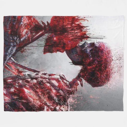BLOEDSKULLEN FLEECE DEKEN (Voorkant (Horizontaal))