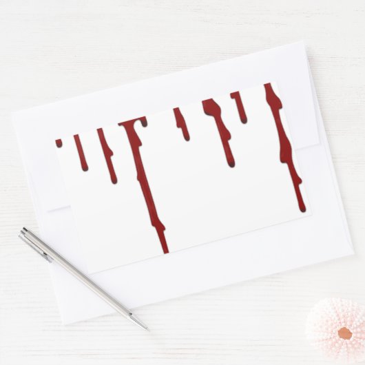 bloedspat 5 rechthoekige sticker (Envelop)