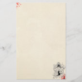 bloedspatten met fan dragon tattoo oud briefpapier (Voorkant)