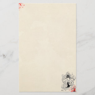 bloedspatten met fan dragon tattoo oud briefpapier