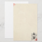 bloedspatten met fan dragon tattoo oud briefpapier (Voorkant / Achterkant)