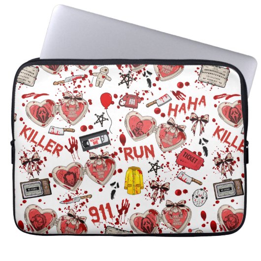 Bloedspatten Moordenaar Horrorfilms Laptop Sleeve (Voorkant)