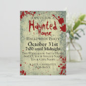 Bloedspatten op betonnen Griezelige Halloween Kaart (Staand voorkant)