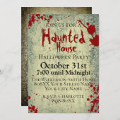 Bloedspatten op betonnen Griezelige Halloween Kaart (Voorkant / Achterkant)