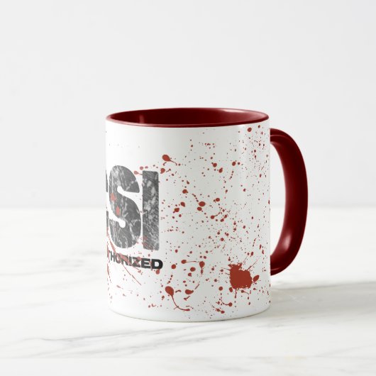 Bloedspatter CSI Niet-toegestane Mok (Voorkant rechts)