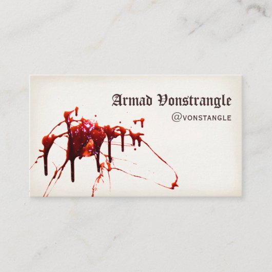 Bloedspetter, horror visitekaartje (Voorkant)