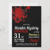 Bloedspetter, moordmysterie Halloweendiner Kaart (Voorkant)