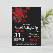 Bloedspetter, moordmysterie Halloweendiner Kaart (Staand voorkant)