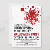 Bloedspetter, moordmysterie Halloweenfeest Kaart (Voorkant)