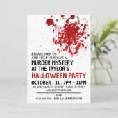 Bloedspetter, moordmysterie Halloweenfeest Kaart (Staand voorkant)