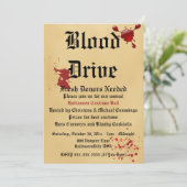 Bloedstation Vampire Halloween Party Invitation Kaart (Staand voorkant)