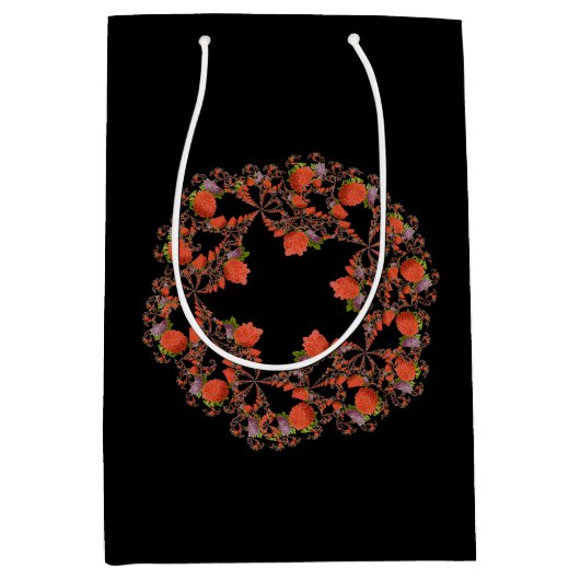 Bloedsterren fractal red black paars medium cadeauzakje (Voorkant)