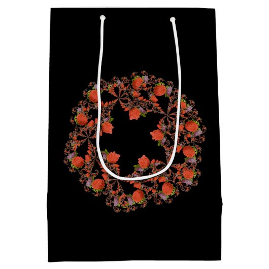 Bloedsterren fractal red black paars medium cadeauzakje (Achterkant)