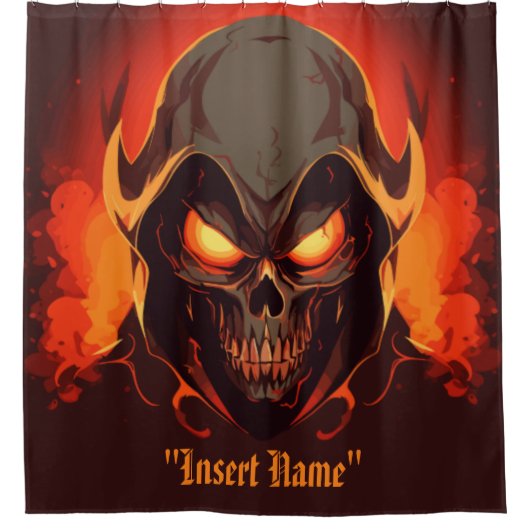 bloedstollende maaimachine douchegordijn (Voorkant)