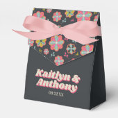 Bloedstroom 70's Retro Groovy Wedding Bedankdoosjes (Voorkant Zijde)