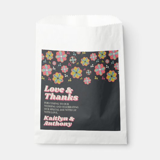 Bloedstroom 70's Retro Groovy Wedding Bedankzakje (Voorkant)