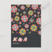 Bloedstroom 70's Retro Groovy Wedding Detail Informatiekaartje (Achterkant)